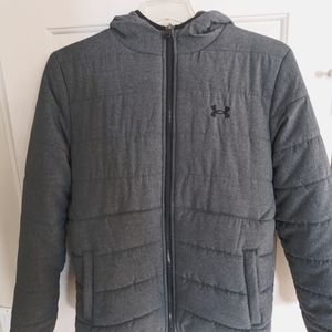 Under Armour boys reversible puffer jacket in dark gray
